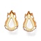 Flat Teardrop Brass Sew on Prong Settings, Claw Settings for Pointed Back Rhinestone, Golden, 8x5x0.4mm, Fit for 5x8mm cabochon