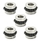 201 Stainless Steel Polymer Clay Rhinestone Inlaid Beads, Column, Stainless Steel Color, Jet, 7x5mm, Hole: 3mm