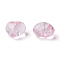Handmade Silver Foil Glass Beads, Heart, Pink, about 12mm in diameter, 8mm thick, hole: 1~2mm