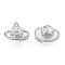 Brass Micro Pave Clear Cubic Zirconia Pendants, Cadmium Free & Nickel Free & Lead Free, Planet, Real Platinum Plated, 11.5x16x11.5mm, Hole: 1.2mm