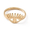 Ion Plating(IP) 201 Stainless Steel Evil Eye Adjustable Ring for Women, Real 18K Gold Plated, US Size 6 1/4(16.7mm)