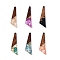 Transparent Resin & Walnut Wood Pendants, with Gold Foil, Quadrilateral Charms, Mixed Color, 49x13x3.5mm, Hole: 2mm