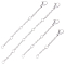32Pcs 4 Style 304 Stainless Steel Cable Chain Extender, End Chains with Lobster Claw Claps, Stainless Steel Color, 50~100mm, 8pcs/style