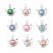 Handmade Polymer Clay Pendants, Teapot, with Iron, Antique Silver & Platinum, 26x23x10mm, Hole: 4mm
