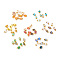 Electroplate Glass Beads Pendant, with Brass Findings, Faceted Rondelle, Mixed Color, 12x5.5mm, Hole: 1.4mm
