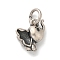 925 Sterling Silver Pendants, Elephant Charms, with 925 Jump Rings and 925 Stamp, Antique Silver, 15.5x9.5x5.5mm, Hole: 3.5mm