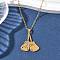 304 Stainless Steel Pendant Necklaces, Boxing Gloves, Real 18K Gold Plated, 17.76 inch(45.1cm)