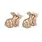 Brass Micro Pave Cubic Zirconia Bunny Links connectors, Rabbit Findings, Colorful, Golden, 21x18x3mm, Hole: 1.2mm