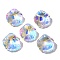 Glass Pendants, Shell Shape, AB Color, Faceted, Clear AB, 28x28x10.5mm, Hole: 1.6mm