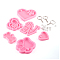 DIY Keychain Clasp Making Kits, with DIY Pendant Silicone Molds, Dog Paw Prints Keychain Silicone Molds, Iron Split Key Rings, Open Jump Rings,Heart with Paw Keychain Silicone Molds, Pink, 8.5x10x1cm, Hole: 6mm, Inner Diameter: 66x89mm, 38pcs/set