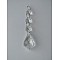 Transparent Glass Pendants for Curtains, with Stainless Steel Jumping Ring, Faceted Leaf & Octagon, Stainless Steel Color, Clear, 38mm