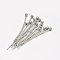 Brass Ball Pins, Platinum, 25x0.4mm, 26 Gauge, Head: 2mm, about 8700pcs/500g
