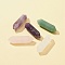 5Pcs 5 Styles Natural Mixed Gemstone Double Terminal Pointed Pendants, Faceted Bullet Charm, 30~35x8~9x8~9mm, Hole: 1.4mm, 1pc/style