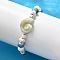 Handmade Porcelain Beads & Synthetic Howlite Beads Stretch Bracelets for Women, with Porcelain & Howlite Charm, Beige, Inner Diameter: 2 inch(5.2cm)