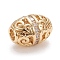 Brass Micro Pave Clear Cubic Zirconia Beads, Long-Lasting Plated, Barrel, Real 18K Gold Plated, 10x7.5mm, Hole: 2.3mm