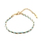 Nylon Twist Cord Bracelets, with 304 Stainless Steel Findings, Cyan, 7.48 inch(19cm)