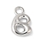 Brass Charms, Cadmium Free & Nickel Free & Lead Free, Real Platinum Plated, Letter B, 13.5x8.5x2.5mm, hole: 2.5mm