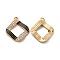 Alloy Enamel Pendants, with Crystal Rhinestone, Wavy Rhombus Charm, Light Gold, 24x21x3mm, Hole: 1.8mm