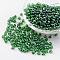 Round Glass Seed Beads, Trans. Colours Lustered, Dark Green, Size: about 4mm in diameter, hole: 1.5mm, about 496pcs/50g
