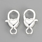 Alloy Lobster Claw Clasps, Heart, Silver Color Plated, 26.5x15x6.5mm, Hole: 4mm
