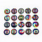 Glass Cabochons, Half Round with Vortex Pattern, Vortex Pattern, 25x7.5mm, 20pcs/set