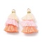 Polycotton Tassel Pendant Decorations, with Iron Loops, Antique White, 34~45x4~5mm, Hole: 3mm