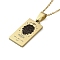 304 Stainless Steel Black Enamel Rectangle with Constellation Pendant Necklaces, Golden, Leo, 15.75~17.72 inch(40~45cm)