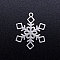 Tarnish Resistant 201 Stainless Steel Pendants, Snowflake, Christmas, Stainless Steel Color, 23x18x1mm, Hole: 1.4mm