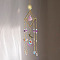 Natural Amethyst Chip Pendant Decorations, Hanging Suncatchers, with Metal Sun Link and Glass Charm, for Home Garden Decorations, 490~510mm