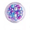 ABS Plastic Imitation Pearl Nail Art Decorations, Rainbow Gradient Mermaid Pearl Beads, Micro Beads, Round, Colorful, Size: about