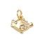 Brass Micro Pave Cubic Zirconia Pendants, with Jump Ring, Sea Animals Charms, Rack Plating, Long-Lasting Plated, Lead Free & Cadmium Free, Real 18K Gold Plated, Fish, 9.5x12x2mm, Hole: 3mm