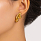 Unique Spiral Teardrop 201 Stainless Steel Stud Earrings, Golden, 27x15mm