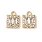 Brass Micro Pave Cubic Zirconia Pendants, Cadmium Free & Nickel Free & Lead Free, Square, Clear, Real 18K Gold Plated, 10x7.5x3mm, Hole: 1.2mm