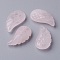 Natural Rose Quartz Pendants, Wing, 17~19x9~11x3~5mm, Hole: 1mm