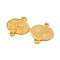 Alloy Connector Settings for Enamel, Flat Round with Dog, Golden, 24.5x19.5x1.5mm, Hole: 2mm