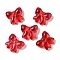 Transparent Spray Paint Glass Beads, Bowknot, Red, 15.5x17.5x7.5mm, Hole: 1.4mm