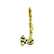 Vintage S925 Sterling Silver Axe Hoop Earrings, with Cubic Zirconia, Golden, 29x10mm