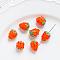 Lampwork Beads, 3D Strawberry, Orange Red, 15x11mm