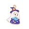 Halloween Theme Alloy Enamel Pendants, Light Gold, Ghost Pattern, 25x16x1mm, Hole: 1.6mm