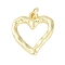 Brass Pendants, Concave and Convex Heart, with Jump Ring, Real 18K Gold Plated, 20x18x2mm, Hole: 3mm