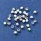 Brass Spacer Beads, Long-Lasting Plated, Faceted Round, 925 Sterling Silver Plated, 3.5mm, Hole: 1.5mm