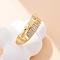 Brass Micro Pave Clear Cubic Zirconia Cuff Rings for Women, Rack Plating, Cadmium Free & Lead Free, Lasting Plated, Real 18K Gold Plated, Inner Diameter: 17.5mm