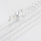 Brass Box Chains Necklaces, with Lobster Clasps, Silver Color Plated, 15.7 inch(40cm), 0.6mm