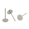 Tarnish Resistant 304 Stainless Steel Flat Round Blank Peg Stud Earring Findings, Earring Cabochon Setting Post Cup, Stainless Steel Color, 12x4mm, Pin: 0.6mm
