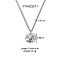 Stainless Steel Textured Pendant Necklaces for Women, Silver Color Plated, Flat Round, 21.65 inch(55cm)