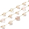 Natural Pearl & Mixed Stone Beaded Chains, with Stainless Steel Findings, Long-Lasting Plated, Soldered, Golden, 5~9.5x4~8x2~5mm, 4~6x5.5~8mm