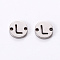 Tarnish Resistant 201 Stainless Steel Links, Laser Cut, Flat Round with Letter, Letter.L, 6x6x1mm, Hole: 0.8mm