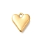 Ion Plating(IP) 304 Stainless Steel Pendants, Heart Charm, Real 18K Gold Plated, 16.5x15.5x3.5mm, Hole: 2mm