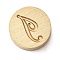 Golden Tone Brass Letter Stamps, with Black Wooden Handles, for DIY Wax Seal Stamps, Letter I, 79.5x12x12mm