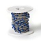 304 Stainless Steel Cable Chains, Satellite Chains, with Enamel, Soldered, with Spool, Flat Oval, Royal Blue, 2.4x2x0.4mm, Beads: 4~5mm, about 32.8 Feet(10m)/roll